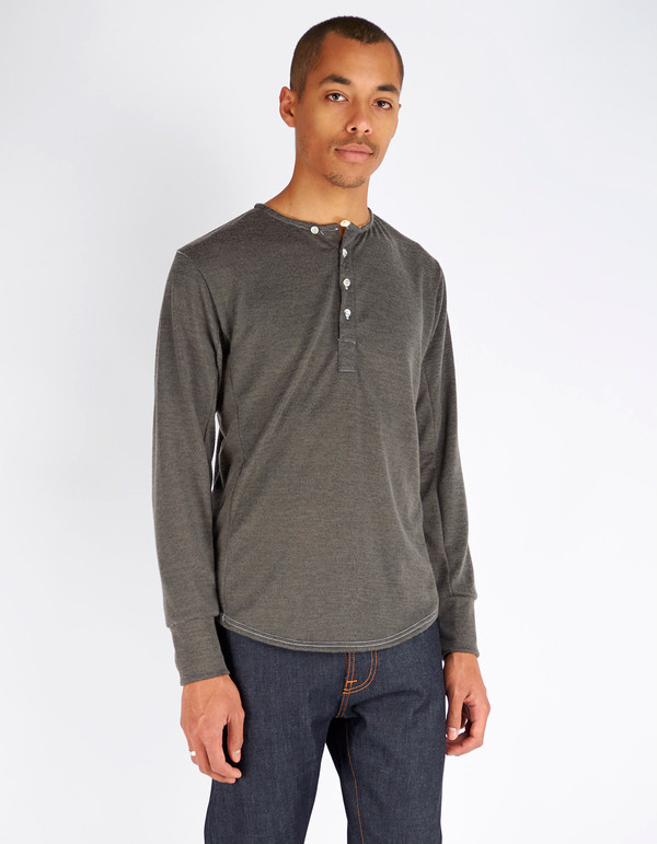 Men's 18 Waits Hobo Henley Soft Charcoal Jersey Men's 18 Waits Hobo Henley Soft Charcoal Jersey