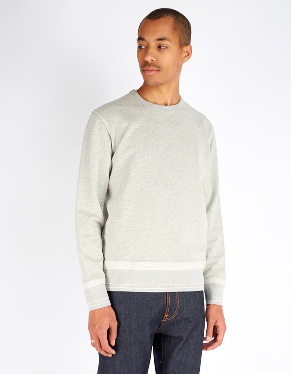 Men's Shuttle notes Furrow Crew Sweater Grey Men's Shuttle notes Furrow Crew Sweater Grey