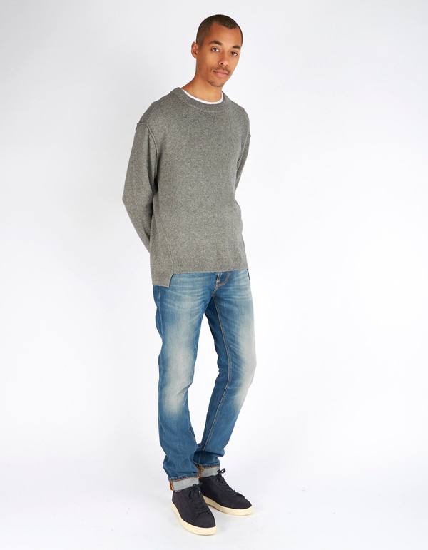 Men's Filippa K Organic Cotton Yak Sweater Grey Melange Men's Filippa K Organic Cotton Yak Sweater Grey Melange