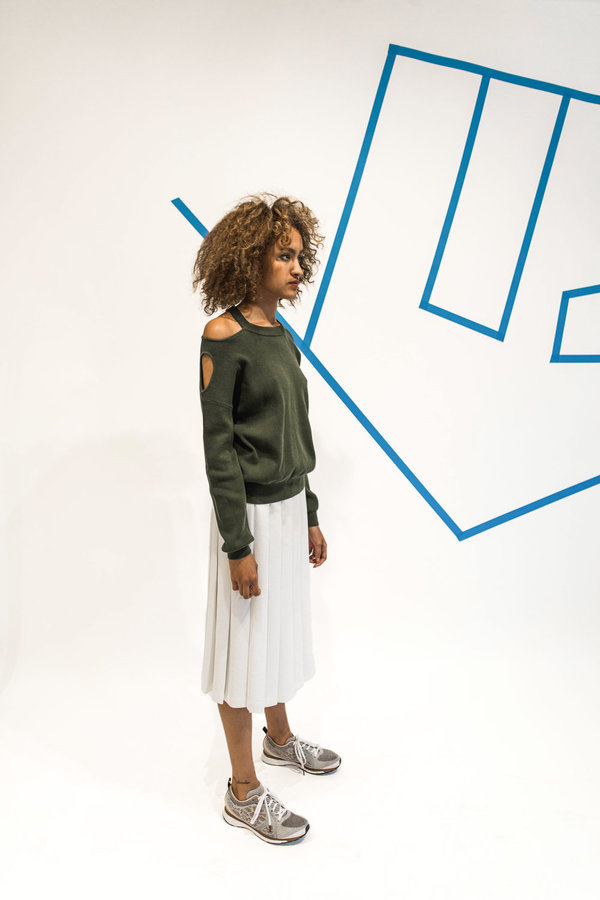 Nomia Cutout Shoulder Crew Neck Sweater Nomia Cutout Shoulder Crew Neck Sweater