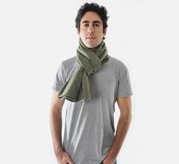 Unisex Olive Wool Galaxy Blend Scarf by The Hill-Side Unisex Olive Wool Galaxy Blend Scarf by The Hill-Side