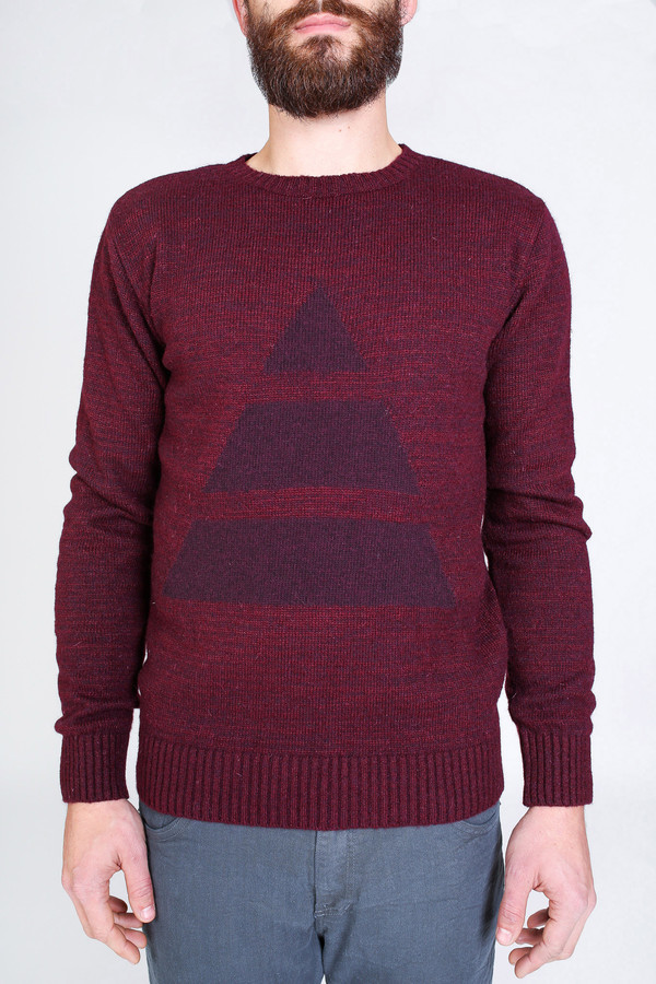 Men's Oliver Spencer Shapes crew in Burgundy Men's Oliver Spencer Shapes crew in Burgundy