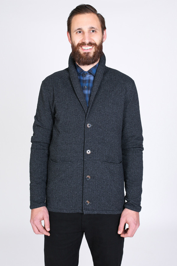 Men's Billy Reid Shawl Collar Jacket in Black Men's Billy Reid Shawl Collar Jacket in Black