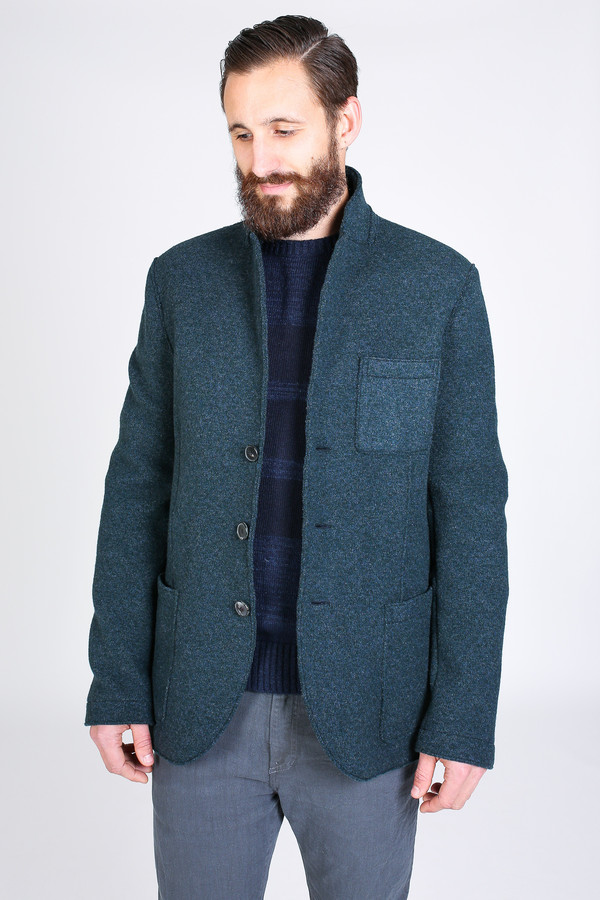 Men's Harris Wharf London Three Button Jacket in Teal Men's Harris Wharf London Three Button Jacket in Teal