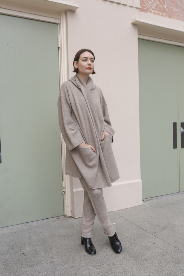 Lauren Manoogian Cashmere Capote Coat in Raw Brown Lauren Manoogian Cashmere Capote Coat in Raw Brown