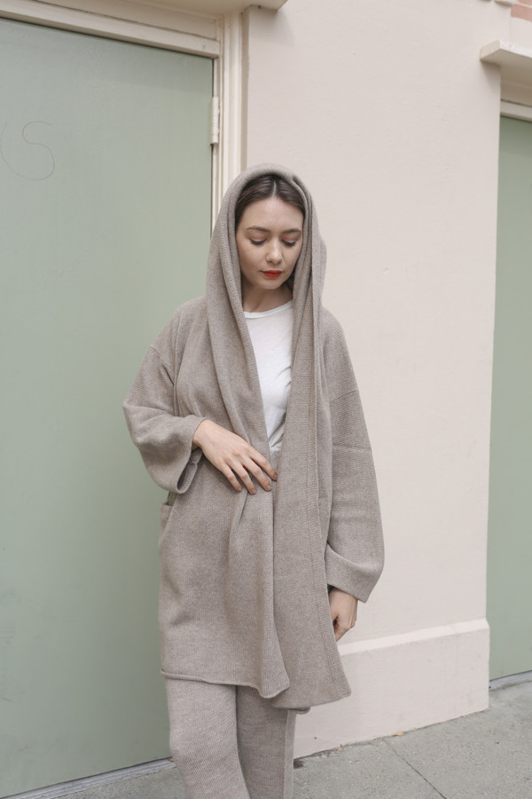 Lauren Manoogian Cashmere Capote Coat in Raw Brown Lauren Manoogian Cashmere Capote Coat in Raw Brown