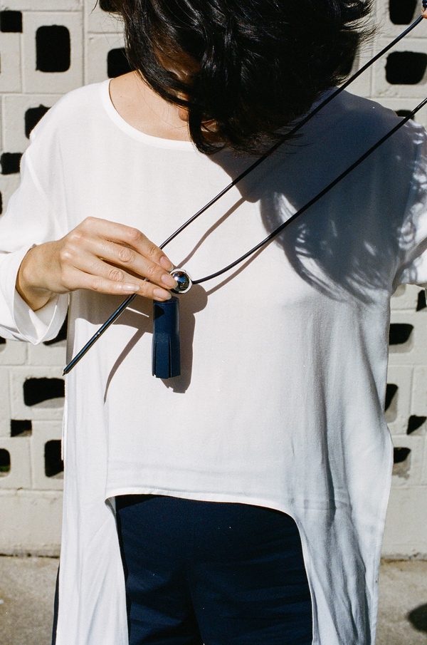 Building Block Tassel and Pen Necklace - navy Building Block Tassel and Pen Necklace - navy