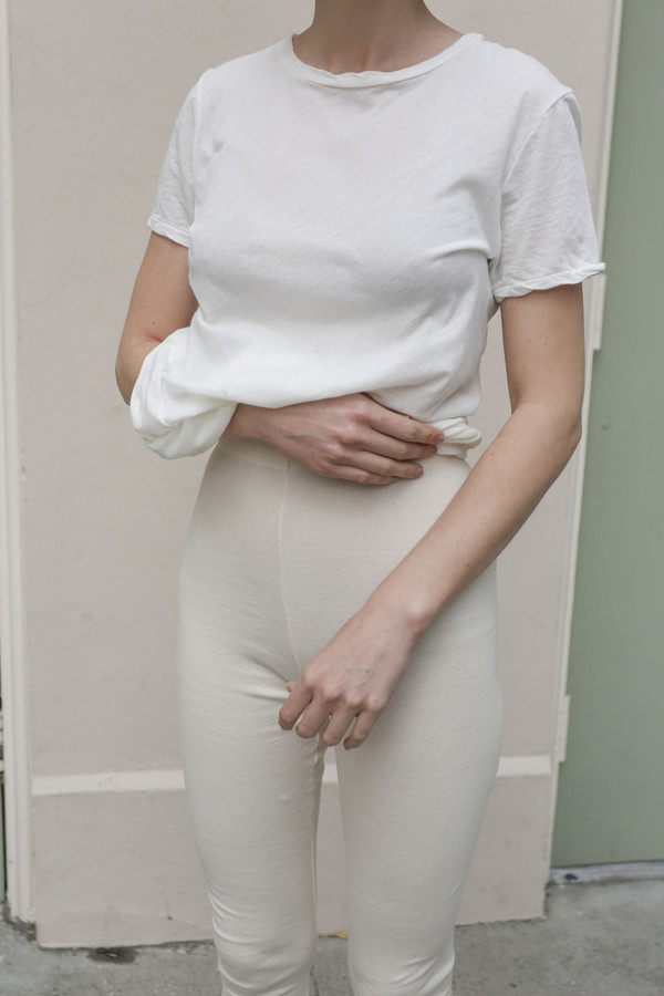Lauren Manoogian Cashmere Rib Leggings in Bone Lauren Manoogian Cashmere Rib Leggings in Bone