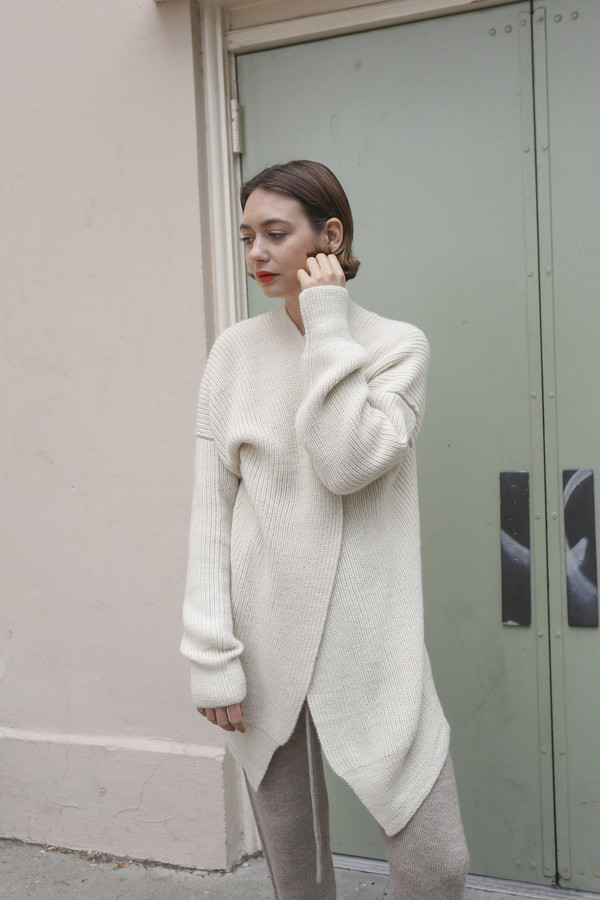 Lauren Manoogian Fisherman Cardigan in White Lauren Manoogian Fisherman Cardigan in White