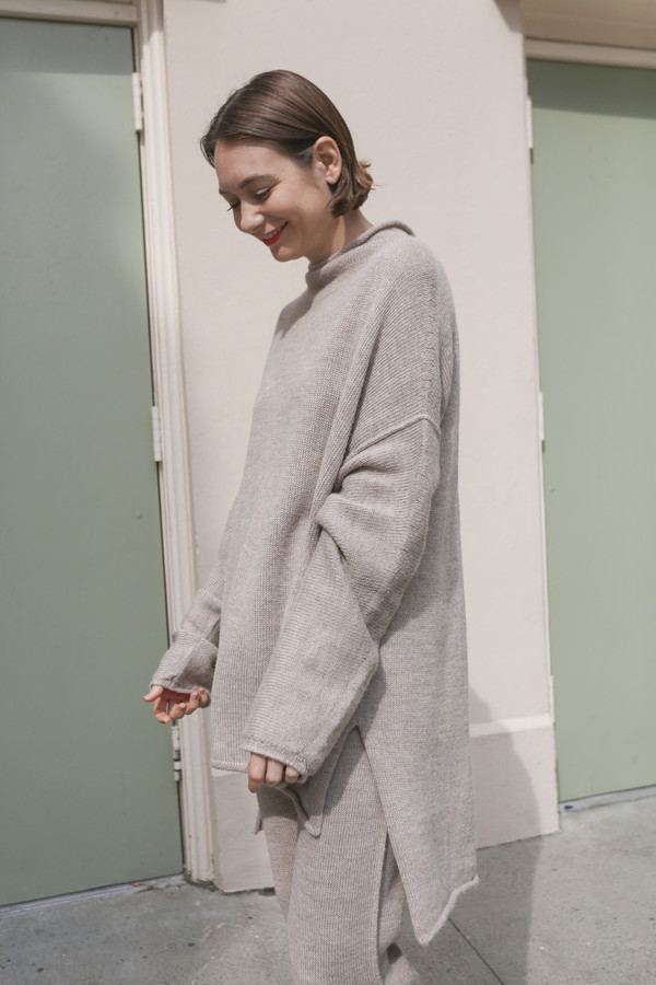Lauren Manoogian Oversized Roll Neck Sweater in Oatmeal Lauren Manoogian Oversized Roll Neck Sweater in Oatmeal