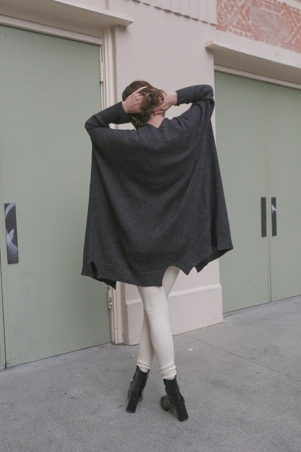 Lauren Manoogian Wide Cardigan in Dark Charcoal Lauren Manoogian Wide Cardigan in Dark Charcoal