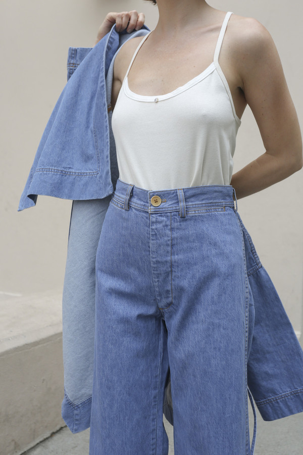 Caron Callahan Carson Kimono in Blue Denim Caron Callahan Carson Kimono in Blue Denim