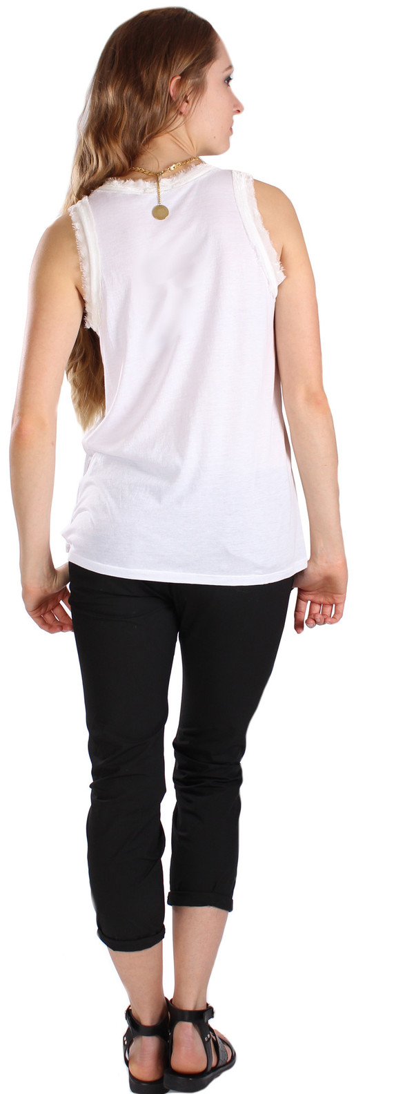 Clu Raw Edge Mix-Media Tank Clu Raw Edge Mix-Media Tank