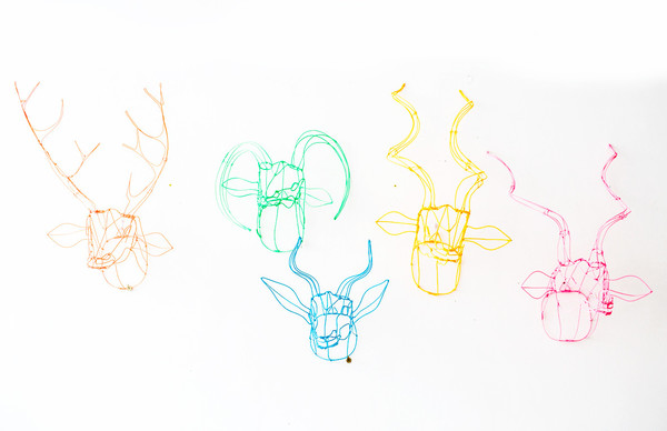 7 on Locust Wire Nyala Head - Pink 7 on Locust Wire Nyala Head - Pink