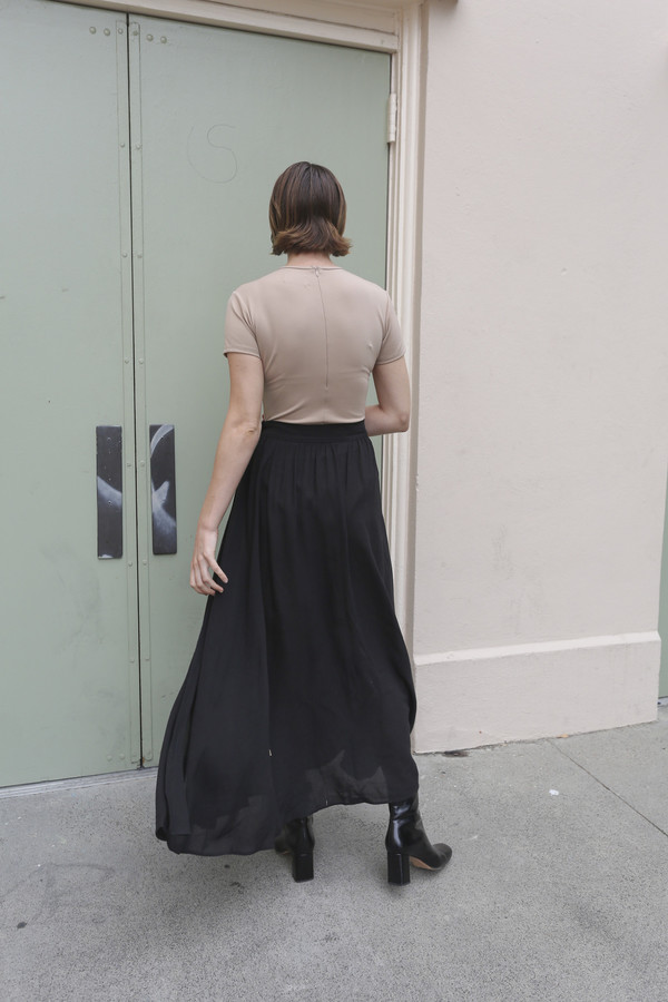 NONNA Vintage Byblos Semi-Sheer Long Black Skirt NONNA Vintage Byblos Semi-Sheer Long Black Skirt