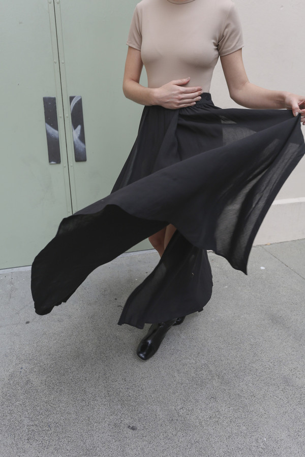 NONNA Vintage Byblos Semi-Sheer Long Black Skirt NONNA Vintage Byblos Semi-Sheer Long Black Skirt