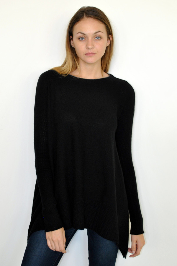 LOMA Handkerchief Ribbed Sleeve Sweater LOMA Handkerchief Ribbed Sleeve Sweater