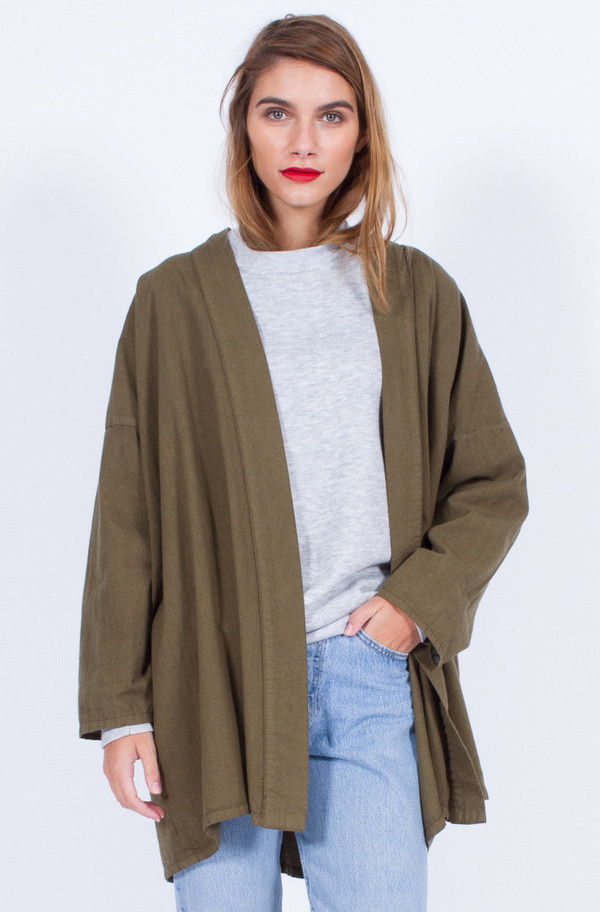 KHAKI COTTON KIMONO (ONE SIZE) KHAKI COTTON KIMONO (ONE SIZE)