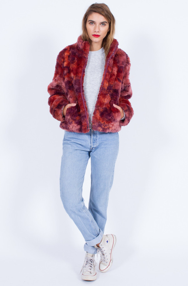 FAUX FUR RED JACKET (SMALL) FAUX FUR RED JACKET (SMALL)