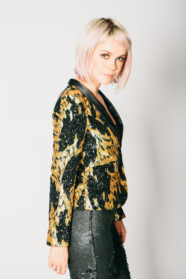 Any Old Iron Black and Gold Sequin Suit Jacket Any Old Iron Black and Gold Sequin Suit Jacket
