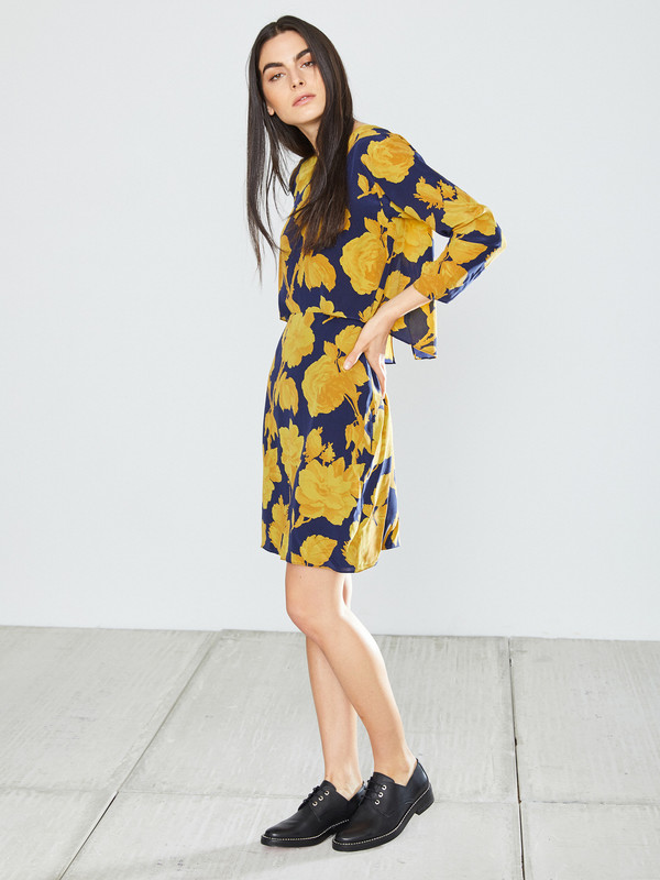 WHiT Chelsea Dress in Rose Print WHiT Chelsea Dress in Rose Print