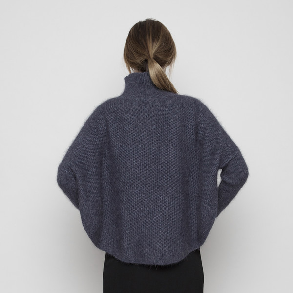 7115 by Szeki Angora Poncho - Navy FW16 7115 by Szeki Angora Poncho - Navy FW16