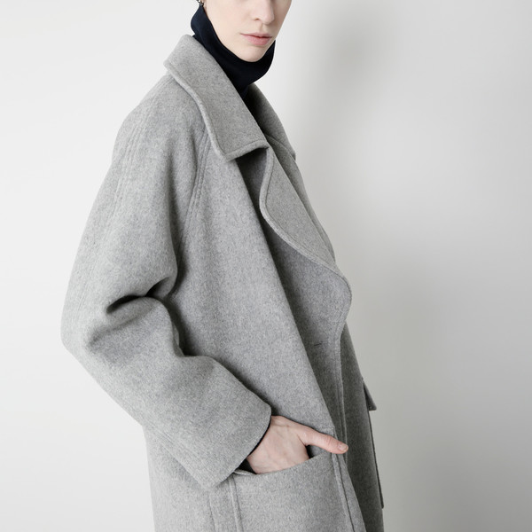 7115 by Szeki Long Wool Coat - Gray FW16 7115 by Szeki Long Wool Coat - Gray FW16