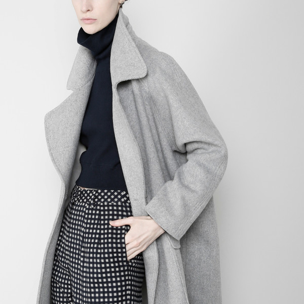 7115 by Szeki Long Wool Coat - Gray FW16 7115 by Szeki Long Wool Coat - Gray FW16