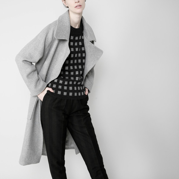 7115 by Szeki Long Wool Coat - Gray FW16 7115 by Szeki Long Wool Coat - Gray FW16
