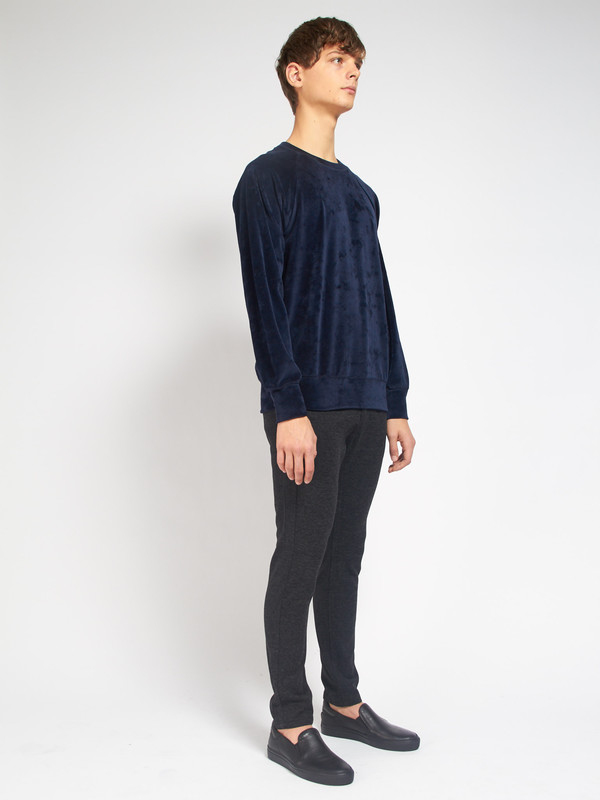 La Paz Cunha Velour Sweatshirt Blue La Paz Cunha Velour Sweatshirt Blue