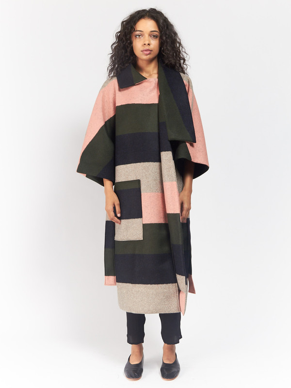 Henrik Vibskov Cape Stripe Coat Henrik Vibskov Cape Stripe Coat