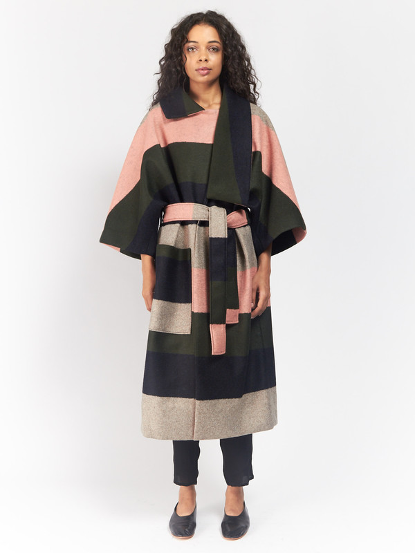 Henrik Vibskov Cape Stripe Coat Henrik Vibskov Cape Stripe Coat