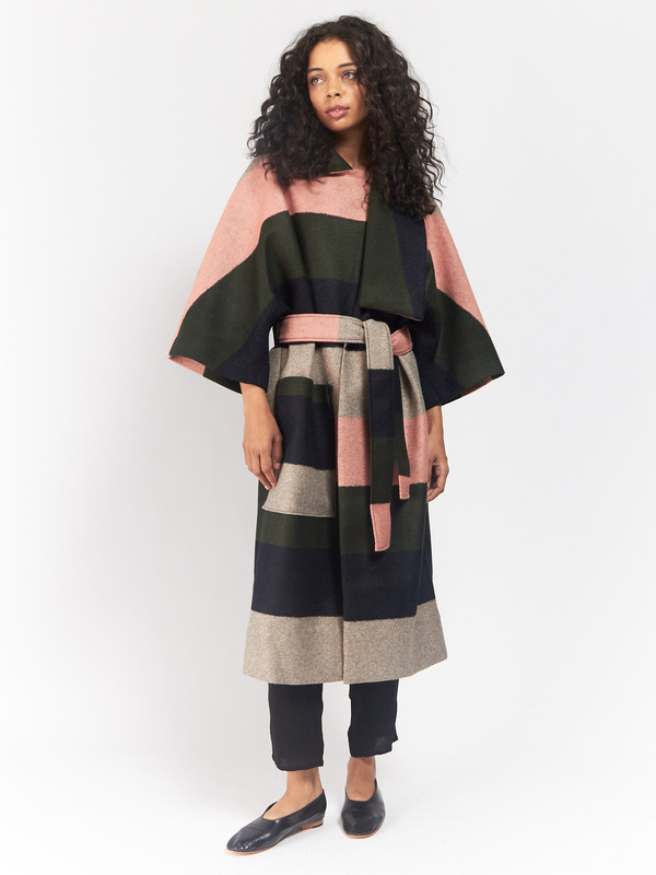 Henrik Vibskov Cape Stripe Coat Henrik Vibskov Cape Stripe Coat