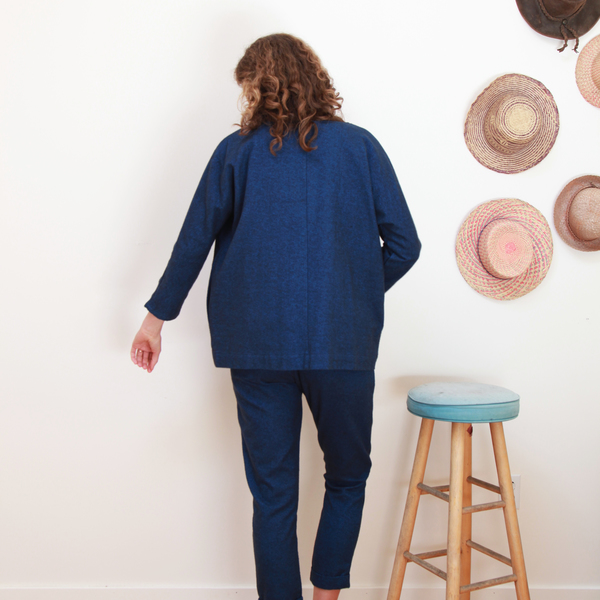 Me & Arrow Cardi Jacket - Fuzzy Heather Navy Me & Arrow Cardi Jacket - Fuzzy Heather Navy