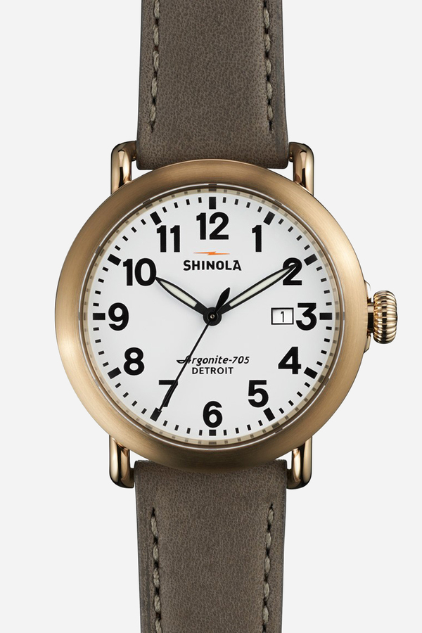 Shinola The Runwell 41mm in White & heather grey Shinola The Runwell 41mm in White & heather grey