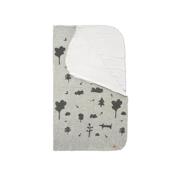 OMAMImini Heather Grey Baby Blanket with Secret Forest Print OMAMImini Heather Grey Baby Blanket with Secret Forest Print