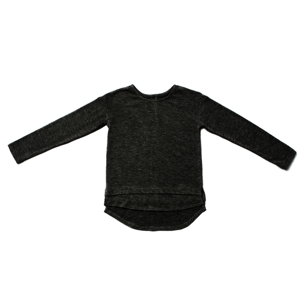 OMAMImini Charcoal Kids Soft-knit Long Sleeve Tee OMAMImini Charcoal Kids Soft-knit Long Sleeve Tee