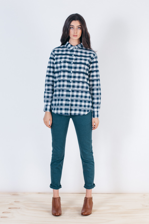 Bridge & Burn Bird Navy Painted Plaid Bridge & Burn Bird Navy Painted Plaid