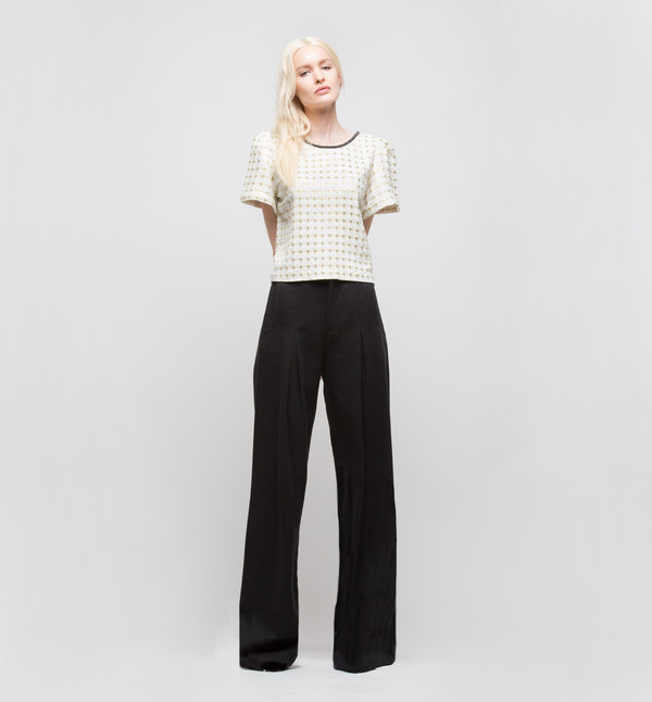 H. Fredriksson Pleat Long Pant Black H. Fredriksson Pleat Long Pant Black