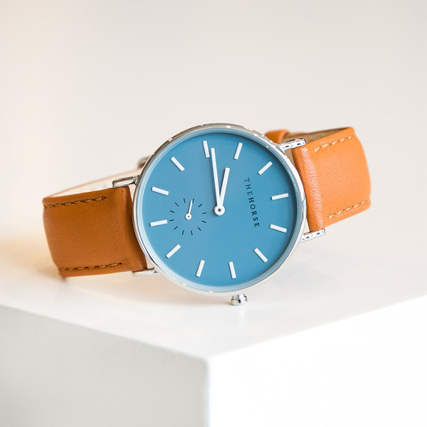 The Horse B3 Classic Polished Steel Tan Band The Horse B3 Classic Polished Steel Tan Band