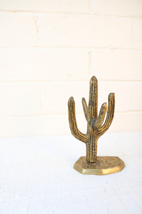 Antique Tall Brass Saguaro Antique Tall Brass Saguaro