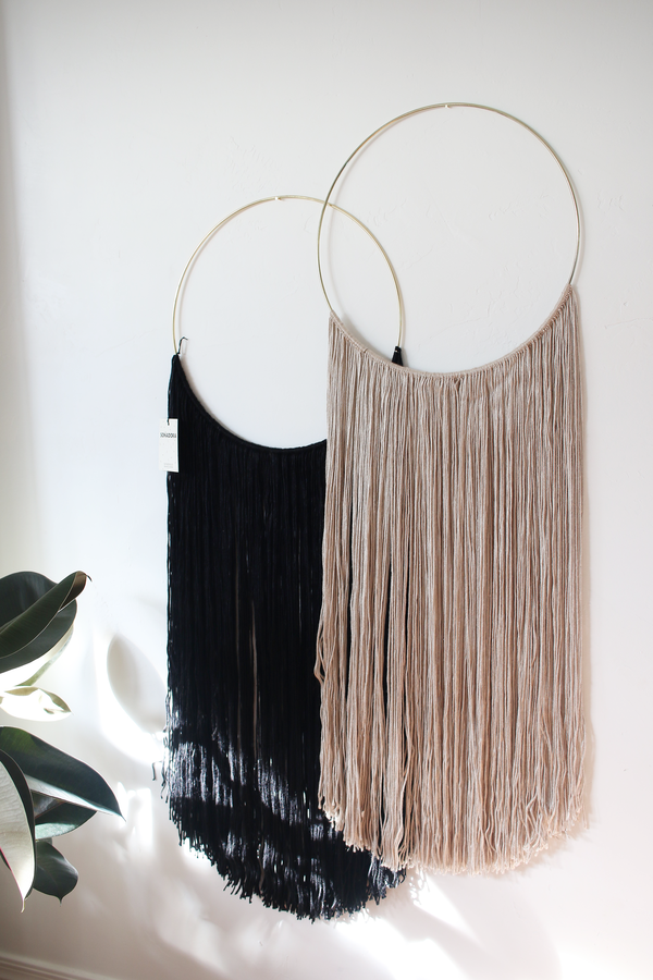 Sonadora Black Bamboo Silk Blend Polished Brass Wall Hanging Sonadora Black Bamboo Silk Blend Polished Brass Wall Hanging