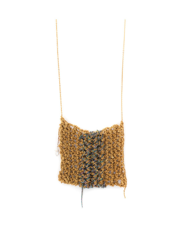 ARIELLE DE PINTO STRIPED SQUARE DROP NECKLACE ARIELLE DE PINTO STRIPED SQUARE DROP NECKLACE