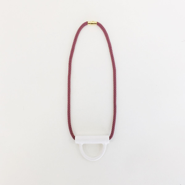 Aubrey Hornor White U-lock Necklace Aubrey Hornor White U-lock Necklace