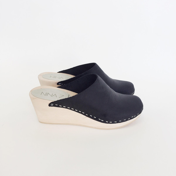Nina Z Black Capri Wedge Clog Nina Z Black Capri Wedge Clog