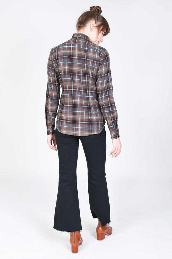 New England Shirt Company Laura Button-Up in Brown Plaid New England Shirt Company Laura Button-Up in Brown Plaid