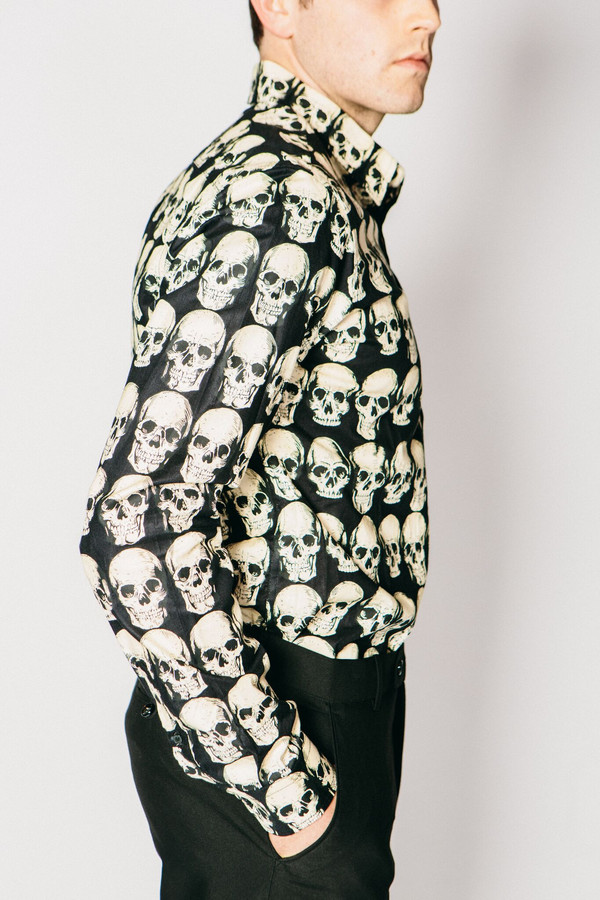 Men's Any Old Iron Skull Print Shirt Men's Any Old Iron Skull Print Shirt