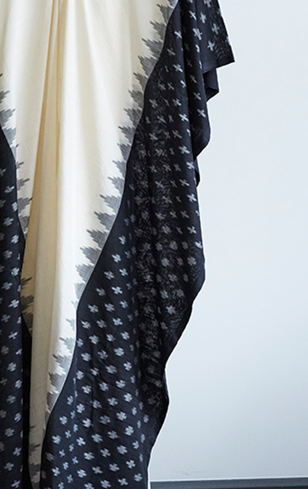 Two New York Ikat caftan with black border Two New York Ikat caftan with black border