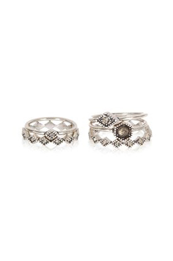 Luv Aj Silver Full Bloom Ring Set Luv Aj Silver Full Bloom Ring Set