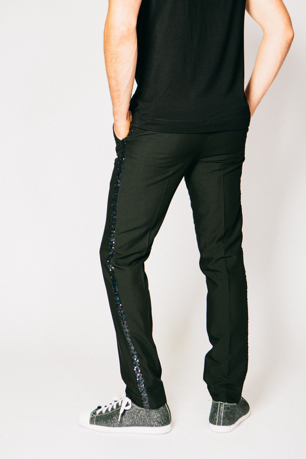 Men's Any Old Iron Sequined Stripe Trousers Men's Any Old Iron Sequined Stripe Trousers